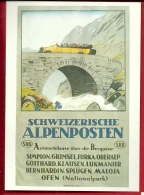 PRt-05 Reproduction Affiche De Emile Cardinaux 1923, Bus Postal Suisse. Alpenpost. Non Circulé, Grand Format, Papier Fin - Autobus & Pullman