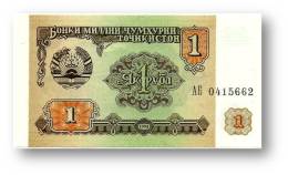 TAJIKISTAN - 1 Ruble - 1994 - Pick 1 - UNC - Serie  AB ( ÐÐ‘ ) - The National Bank Of The Republic - Tadzjikistan