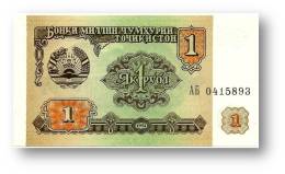 TAJIKISTAN - 1 Ruble - 1994 - Pick 1 - UNC - Serie  AB ( ÐÐ‘ ) - The National Bank Of The Republic - Tadzjikistan