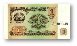 TAJIKISTAN - 1 Ruble - 1994 - Pick 1 - UNC - Serie  AG ( ÐÐ“ ) - The National Bank Of The Republic - Tadjikistan