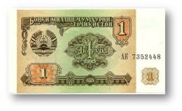 TAJIKISTAN - 1 Ruble - 1994 - Pick 1 - UNC - Serie  AK ( AK ) - The National Bank Of The Republic - Tadjikistan