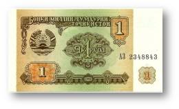 TAJIKISTAN - 1 Ruble - 1994 - Pick 1 - UNC - Serie  AZ ( ÐÐ— ) - The National Bank Of The Republic - Tadjikistan