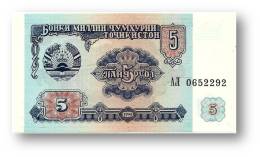 TAJIKISTAN - 5 Rubles - 1994 - Pick 2 - UNC - Serie  AL ( ÐÐ› ) - The National Bank Of The Republic - Tayikistán