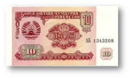 TAJIKISTAN - 10 Rubles - 1994 - Pick 3 - UNC - Serie  AB ( ÐÐ‘ ) - The National Bank Of The Republic - Tadzjikistan