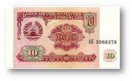 TAJIKISTAN - 10 Rubles - 1994 - Pick 3 - UNC - Serie  AB ( ÐÐ‘ ) - The National Bank Of The Republic - Tadzjikistan
