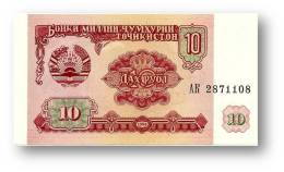 TAJIKISTAN - 10 Rubles - 1994 - Pick 3 - UNC - Serie  AK ( AK ) - The National Bank Of The Republic - Tadjikistan