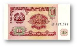 TAJIKISTAN - 10 Rubles - 1994 - Pick 3 - UNC - Serie  AK ( AK ) - The National Bank Of The Republic - Tayikistán