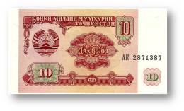 TAJIKISTAN - 10 Rubles - 1994 - Pick 3 - UNC - Serie  AK ( AK ) - The National Bank Of The Republic - Tajikistan