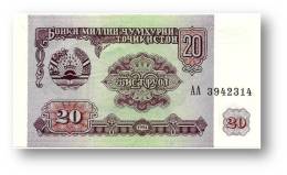 TAJIKISTAN - 20 Rubles - 1994 - Pick 4 - UNC - Serie  AA ( AA ) - The National Bank Of The Republic - Tajikistan