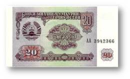 TAJIKISTAN - 20 Rubles - 1994 - Pick 4 - UNC - Serie  AA ( AA ) - The National Bank Of The Republic - Tadzjikistan