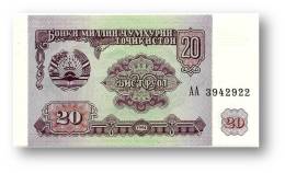 TAJIKISTAN - 20 Rubles - 1994 - Pick 4 - UNC - Serie  AA ( AA ) - The National Bank Of The Republic - Tadschikistan