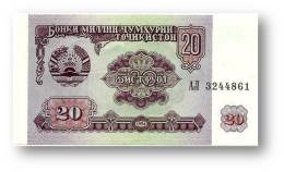 TAJIKISTAN - 20 Rubles - 1994 - Pick 4 - UNC - Serie  AL ( ÐÐ› ) - The National Bank Of The Republic - Tajikistan