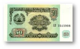 TAJIKISTAN - 50 Rubles - 1994 - Pick 5 - UNC - Serie  AB ( AB ) - The National Bank Of The Republic - Tadschikistan