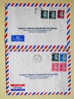 2 Covers From Hong Kong GB Sent To Singapore 1996 - Brieven En Documenten