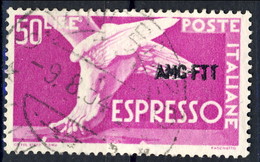 Trieste Zona A Espressi 1952 N. 7 L. 50 Rosa Lilla Usato Cat. € 4 - Express Mail