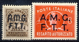 Trieste Zona A Recapito A. 1947 Serie N. 1-2 MNH Cat. € 18 - Postage Due