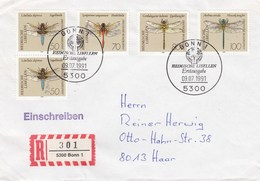 Allemagne Fédérale - Année 1991 - Lettre/Libellules - Briefe U. Dokumente
