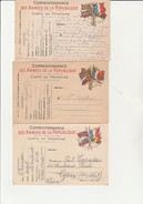 3 CARTES DIFFERENTES  AUX DRAPEAUX ECRITES- GUERRE- 1914-18 - Militares