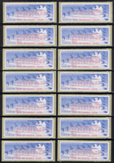 14 ATMs, LISA1, TABLE DES TARIFS DU 7/09/1998 EN RESERVE, PAPIER JUBERT. ENCRE ROUGE. - 1990 Type « Oiseaux De Jubert »