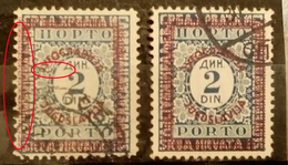 PORTO-NUMBERS-2 DIN-OVERPRINT-VARIETY-YUGOSLAVIA-1933 - Impuestos