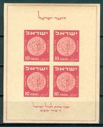 Israel - 1949, Michel/Philex No. : 17, BLOCK 1 "TABUL SHEET", - MNH - *** - Full Tab - Ongebruikt (zonder Tabs)