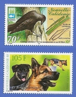 NOUVELLE CALÉDONIE 843 + 905 NEUFS ** BERGER ALLEMAND + CORBEAU CALÉDONIEN - Unused Stamps