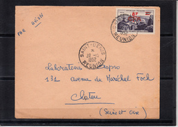 Lettre De SAINT-DENIS Reunion Le 20 12 1952 Timbre SEUL Sur LETTRE 8F CFA Le Pic Du Midi Par Avion Pour ASPRO A CHATOU - Covers & Documents