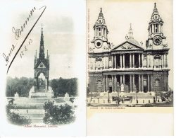 London Saint Pauls Cathedral Albert Memorial 2 CARTES - Andere & Zonder Classificatie