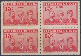 1933-40 CUBA REPUBLICA 1933 Ed.270 13c INVASION. ANTONIO MACEO, MAXIMO GOMEZ JUAN BRUNO ZAYAS. SIN GOMA Y MANCHAS. - Ongebruikt