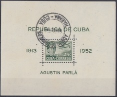 1952-337 CUBA REPUBLICA 1952 Ed.501A 25c. AGUSTIN PARLA SHEET. FIRST FLIGHT KEY WEST - HAVANA. USED . - Ongebruikt