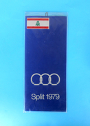 LEBANON TEAM - MEDITERRANEAN GAMES 1979. - Vintage Official Table Pennant * Fanion Flag Wimpel Bandierina Banderín Liban - Apparel, Souvenirs & Other