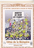Etiquette Vin LEROUGE Festival De La Caricature Et Dessin De Presse BD Castelnaudary 2003 - Art De La Table