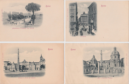 Lot 4 CPA / Cartoline Postale ROMA, Primi Del 1900 : Corso, Piazza Del Popolo, Foro Di Traiano, Via Latina. Rome. - Collections & Lots