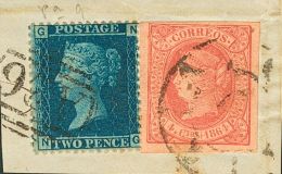 ISABEL II Isabel II. 1 De Enero De 1864 Fragmento 64 - Postfris – Scharnier