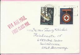 Letter - Stamp Ship / Red Cross, 1984., Canada, By Airmail - Cartas & Documentos