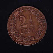 PAYS-BAS  KM 134, XF,  2.5cts, 1906  (M12) - 2.5 Centavos