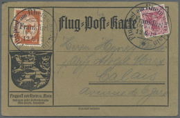 1912, Flugpost Rhein Main. SST "Frankfurt/Main 12.6.12" Mit Mi. I U. 86 Auf Flugpostkarte Nach Frankreich.... - Other & Unclassified