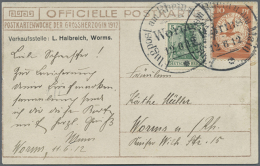 1912, Flugpost Rhein Main. SST "Worms 12.6.12" Mit Mi. I U. 85 Auf Flugpost-Bildkarte "Herzogliche Familie".... - Other & Unclassified