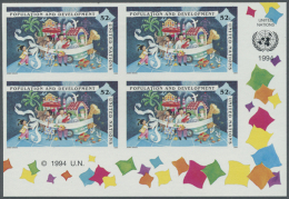 1994. Imperforate Corner Block Of 4 For The 52c Value Of The "Population And Development" Set Showing "Family With... - Sonstige & Ohne Zuordnung