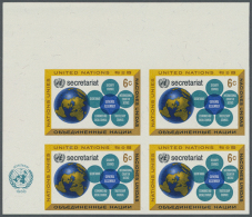 1968. Imperforate Corner Block Of 4 For The 6c Value Of The "Secretariat" Set Showing "Globe And Major UN Organs".... - Other & Unclassified