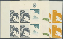 1966. Imperforate Progressive Proof (4 Phases) In Corner Blocks Of 4 Of The Issue "To Honor The Peace Keeping UN... - Other & Unclassified