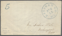 1849-51, Three Covers Showing "PAID" And Tax Marks In Red, Blue And Green, From Eastern, Smithfield And... - Other & Unclassified