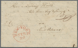 Forwarding Agents: 1838 (Dec 15) Folded Letter From Germany To New Orleans With Red Oval 'Received And  Forwarded... - Other & Unclassified