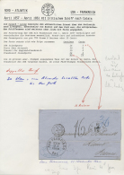 1860: Double Weight Entire From San Francisco To Reims, Via Los Angeles And New York, With Respective Despatch (23.... - Other & Unclassified