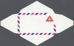 1968, Airmail Envelope Airplane In Triangular Impression 10c ESSAY In Red On Watermarked Paper DIE CUT And Scored... - Other & Unclassified