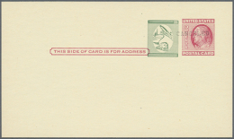 1958, Postal Card Washington 2c Carmine Rose With Additional ONE CENT REVALUATION SURCHARGE ESSAY In Green And... - Other & Unclassified