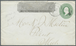 1873: Wells, Fargo & Co. Postal Stationery Envelope 3c Green Inscr. 'Over Our California And Coast Routes',... - Other & Unclassified