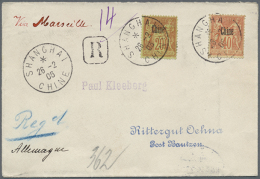 1906, French Offices 20 C., 40 C. Tied "SHANGHAI 26 - 2 06 CHINE" To Registered Cover To Germany, Endorsed "Via... - Sonstige & Ohne Zuordnung