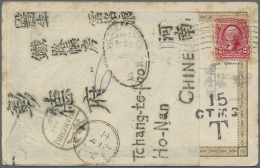 1904, Incoming Mail: USA 2 C. (torn) Tied "SAN FRANCISCO APR 24 04" To Changtefu/Honan W. Large Address-label,... - Sonstige & Ohne Zuordnung