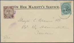 1901, Coiling Dragon 1/2 C. Ov.t. "B.R.A. 5 Five Cents" And Violet "TONG(KU)/..." W. India C.E.F. 1/2 A.  Tied... - Sonstige & Ohne Zuordnung